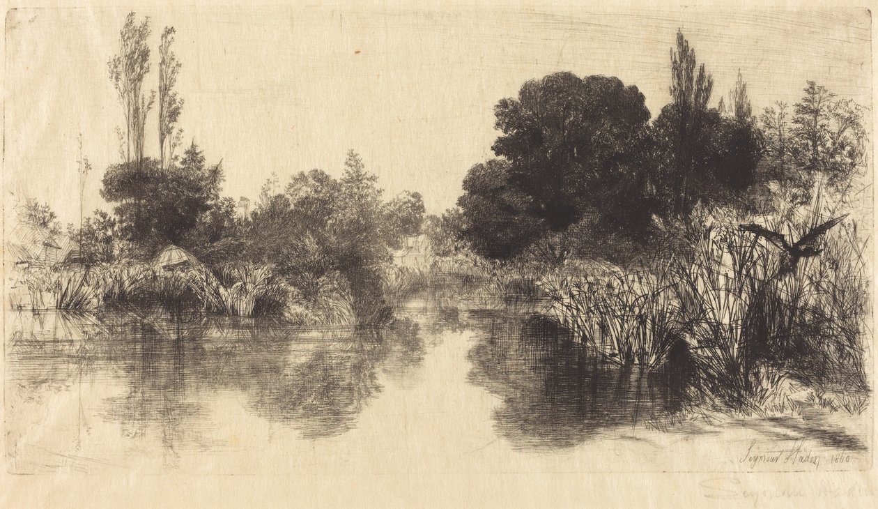 Shere Mill Pond (den større plade) af Francis Seymour Haden