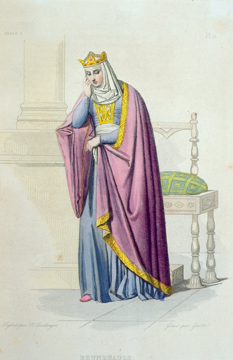 Portræt af dronning Brunhilda (d.613) illustration fra 