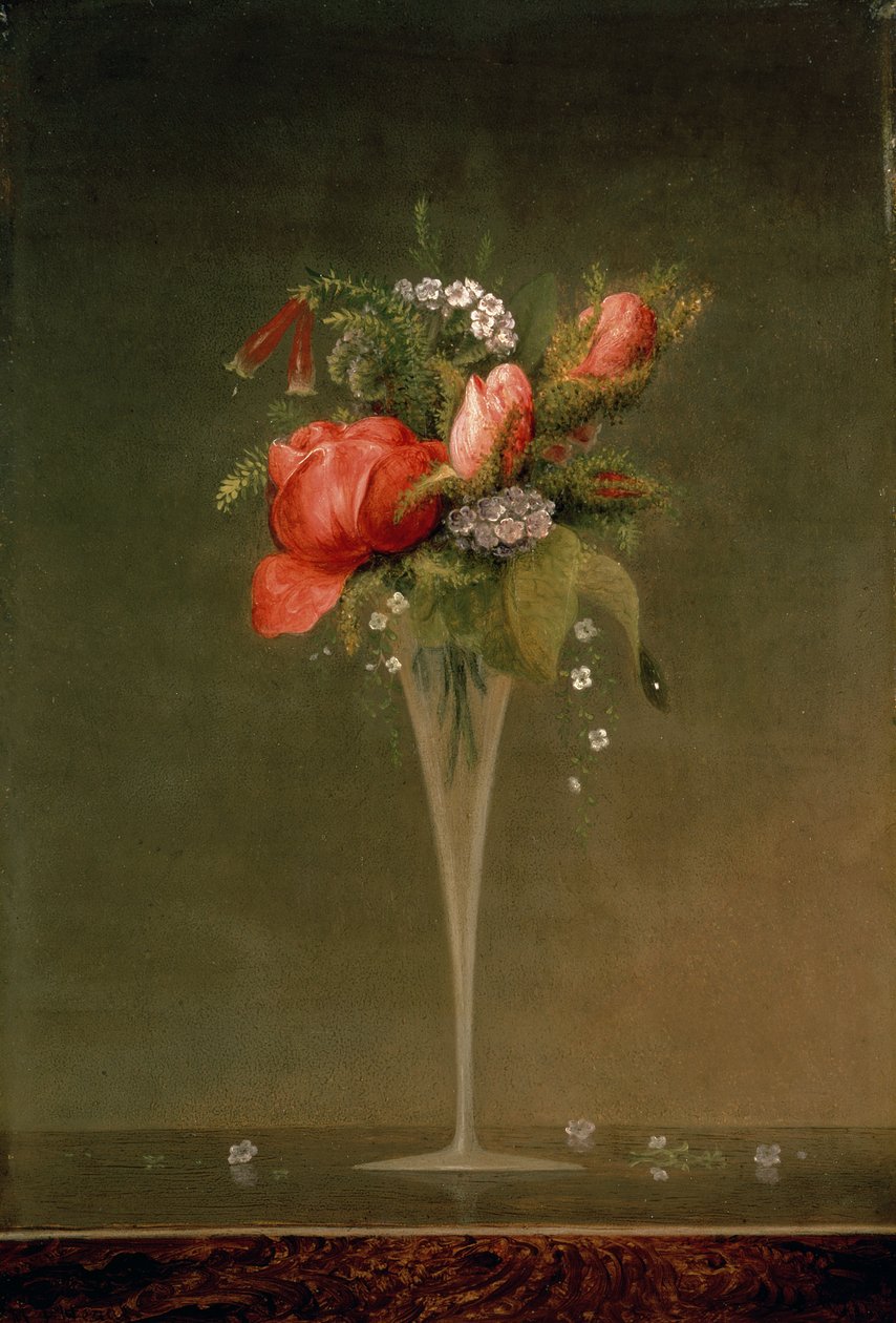 Stilleben med vinglas, 1860 af Martin Johnson Heade