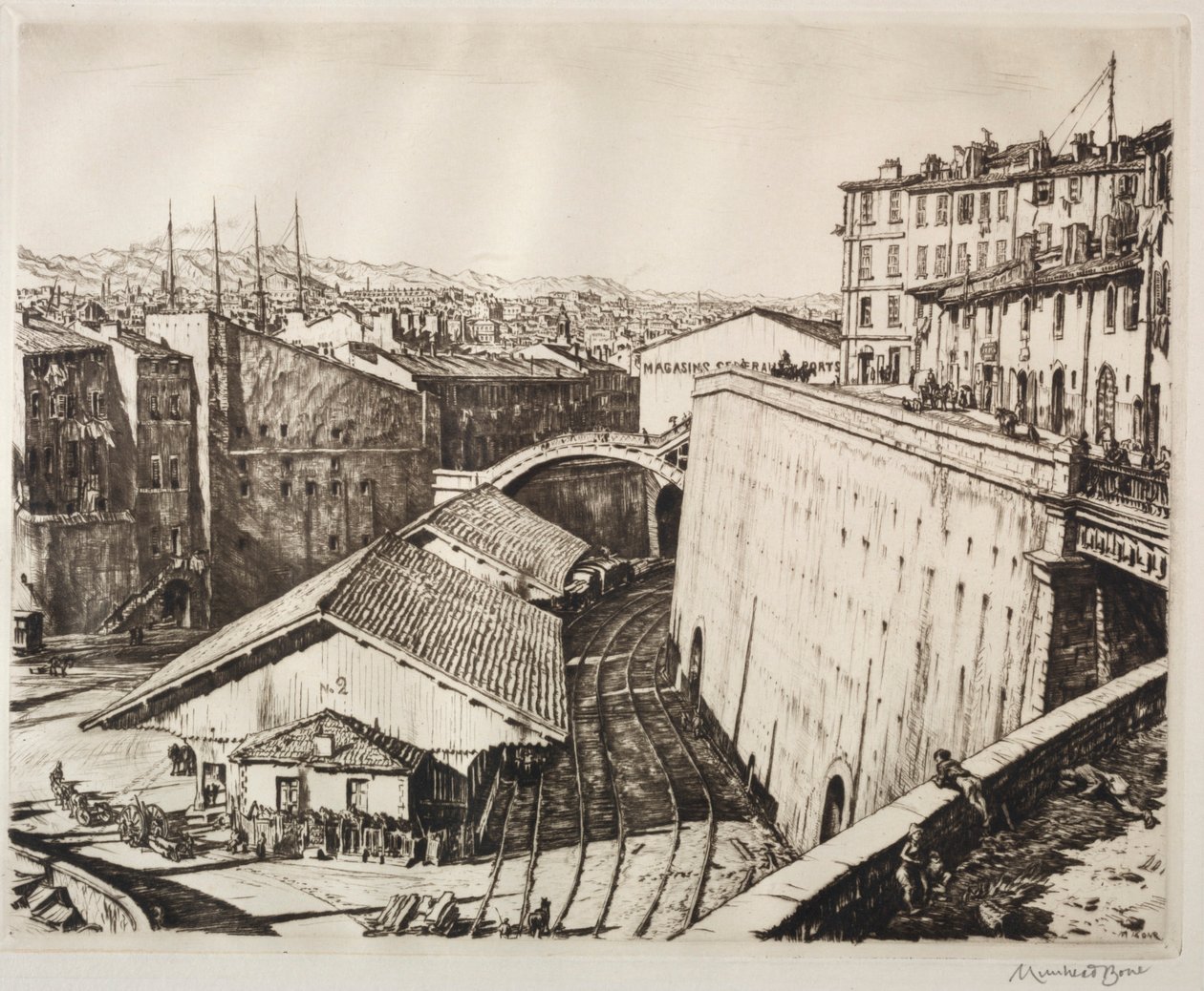 Togskur, Marseilles af Muirhead Bone