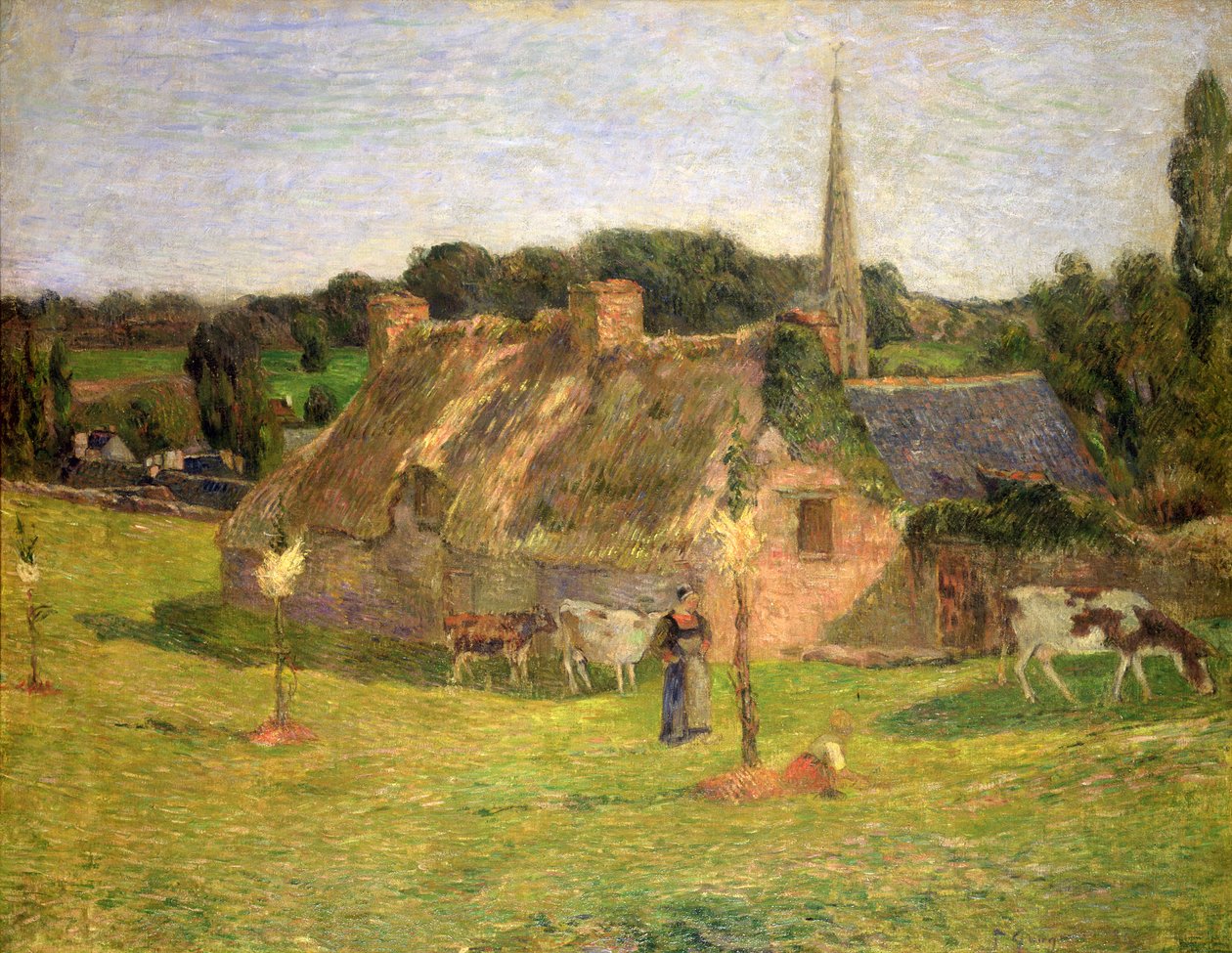 Lollichons mark og kirken Pont-Aven, 1886 af Paul Gauguin