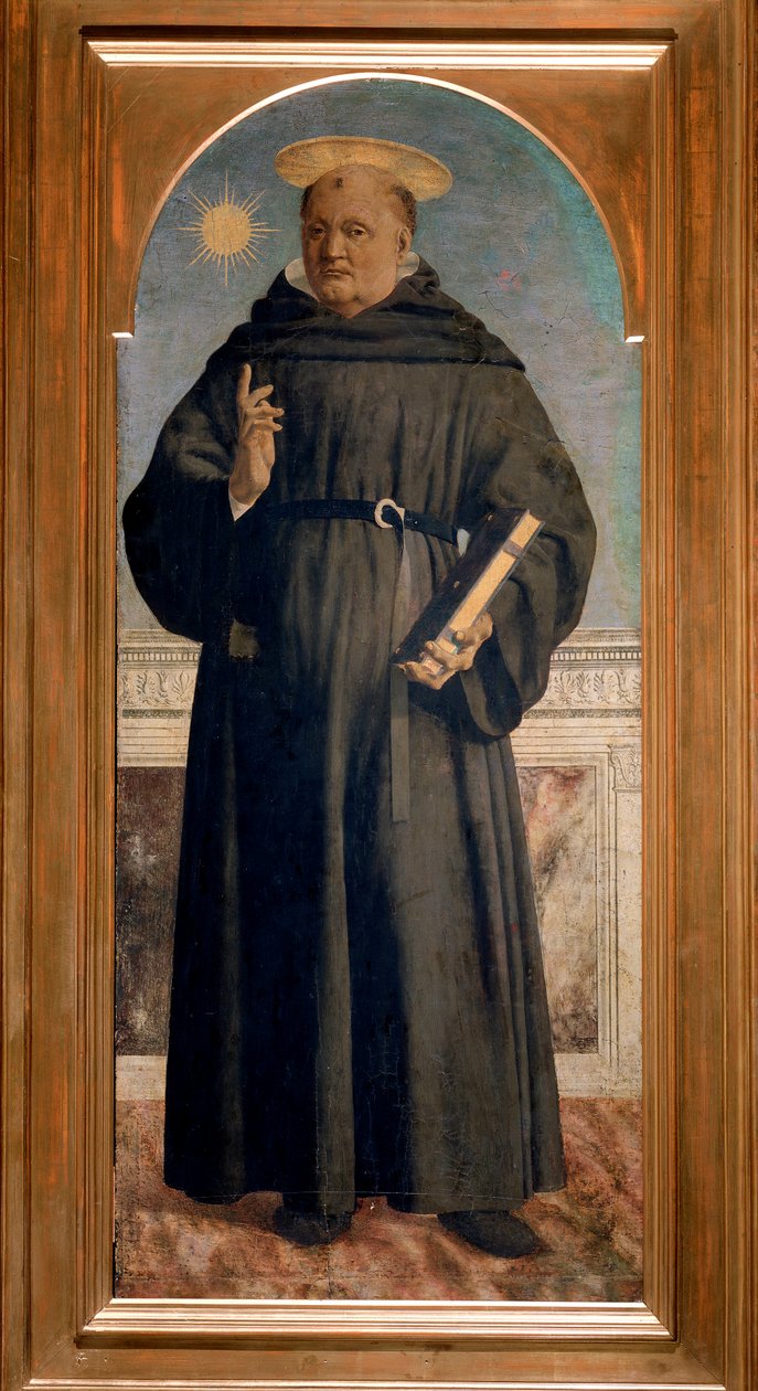 Augustins polytykon: Sankt Nikolaus af Tolentino - olie på panel af Piero della Francesca