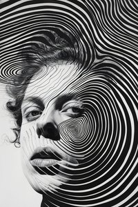 Mand i paranoid vortex, minimalistisk tegning, brugerdefinerede lærredstryk af F. Abderrahim