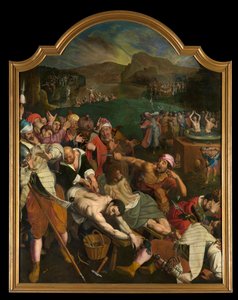 De hellige Crispins og Crispinians martyrium (olie på panel)