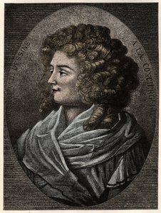 Portræt af Manon (Jeanne Marie) Roland Philipon dite Madame Roland (1754-1793) a la Concierge, medlem af den girondistiske fraktion under den franske revolution. af Artist Unknown