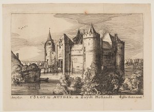 Slottet i Muiden (bagfra), fra Fire slotte i Holland og Utrecht af Claes Jansz. Visscher