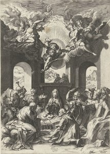 Tilbedelse af hyrderne af Cornelis Cort