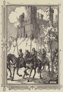 Sir Galahad på klosteret af Dora Curtis