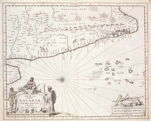 Kort over Malabars kyst, Ostindien, 1672