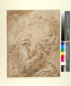 The Immaculate Conception, ca. 1700-37 (blæk, vask og gouache på papir) af François Lemoyne