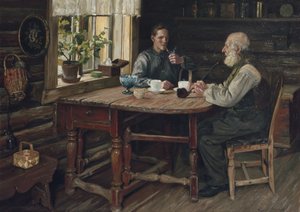 Kaffepause (pause) 1900 (olie på lærred)