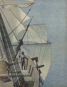 Napoleon Bonaparte på dækket af et skib