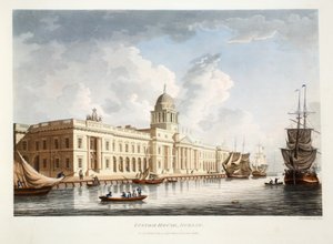 The Custom House, Dublin, 1792 (håndfarvet gravering)