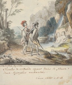 Carlo og Ubaldo modstår Armidas nymfers fortryllelser fra Torquato..., 1782. af Johann Heinrich Tischbein