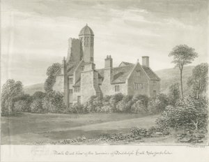 Biddulph Hall (gammel): sepia tegning af John Buckler