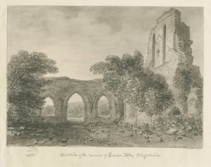 Croxden Abbey: sepia tegning af John Buckler
