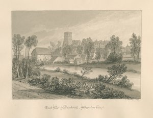 Worcestershire - Droitwich - East View of Town: sepia-tegning, 1833 af John Buckler