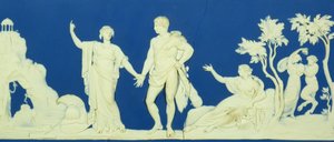 The Choice of Hercules, plakette af Wedgwood (jasperware) af John Flaxman