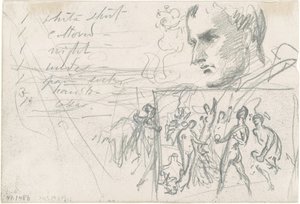 Napoleons hoved og dom over Paris [verso], ca. 1871-1872. af John Singer Sargent