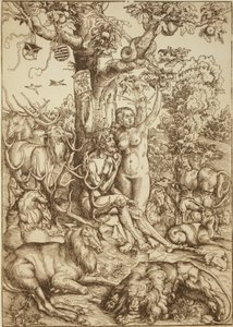 Adam og Eva i Paradis af Lucas Cranach the Elder