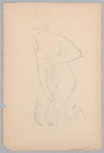 Studie for en knælende kvinde, "Vintage Festival," Mendelssohn Glee Club, New York af Robert Frederick Blum