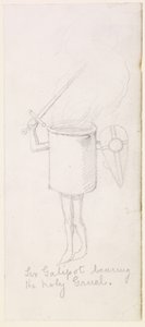 Sir Galipot med den hellige vælling, ca. 1855-59 (blyant på papir) af Simeon Solomon