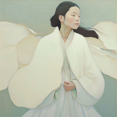 Japansk kvinde iført traditionel kimono, Custom Canvas Prints af F. Abderrahim