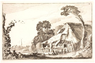 Landskab med en forfalden lade af Jan Van de Velde