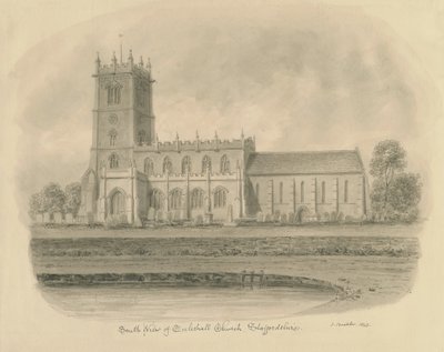 Eccleshall Church: sepia tegning af John Buckler