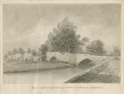 Handsacre - Old High Bridge: sepia drawing, 1839dani af John Buckler