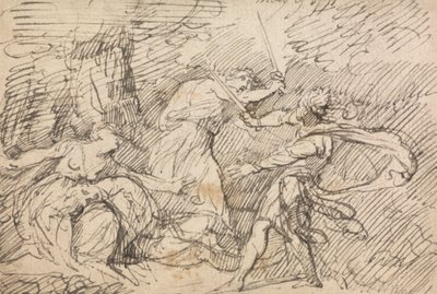 To mænd, der kæmper for en kvinde af John Hamilton Mortimer