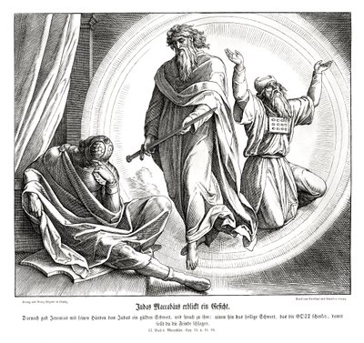 Makkabæeren Judas modtager et gyldent sværd af Julius Schnorr von Carolsfeld