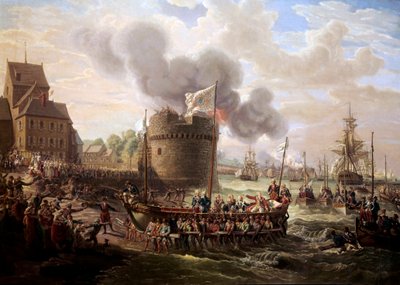 Kong Louis XVI besøger værkerne i havnen i Cherbourg den 23/06/1786 Maleri af Louis Philippe Crepin (1772-1851) 1786 Paris, Musee du Louvre. af Louis Philippe Crepin