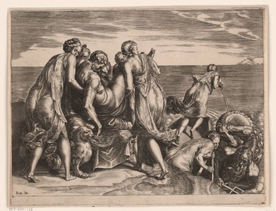Fæacerne fører den sovende Odysseus til Ithaka af Philips Galle (attributed to)