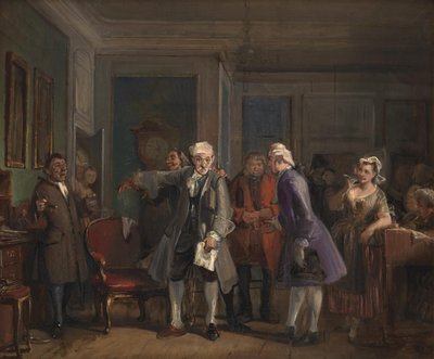 Fra Ludvig Holbergs "Den Stundesløse", I akt, 6. scene af Wilhelm Marstrand